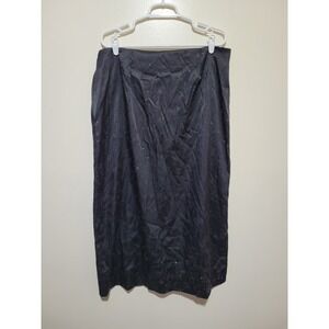 Vintage Tower Hill‎ Collection Maxi Skirt Women 18 Black Floral Glitter Jacquard